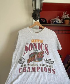 Vintage 1996 Seattle Sonics Sweatshirt Pullover Hoodie Reprinted Gift For Bna Fans