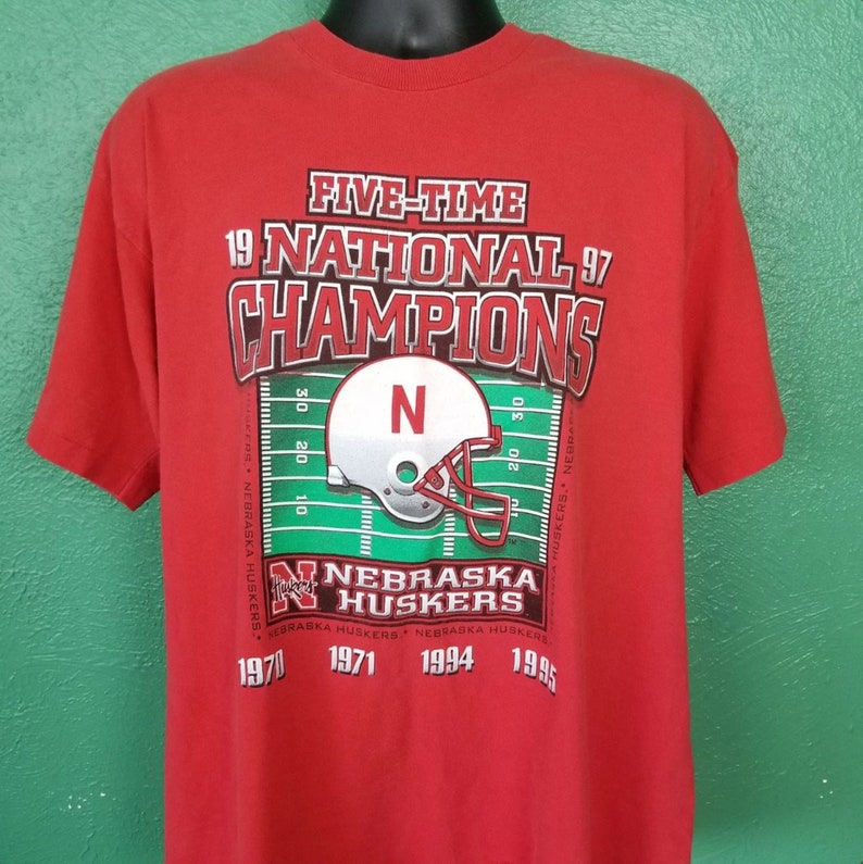 Vintage 1997 University Of Nebraska Huskers National Champs Shirt, University Of Nebraska Ncaa Football Champions Tshirt