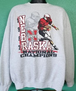 Vintage 1997 University Of Nebraska Huskers National Champs Sweatshirt, Nebraska Ncaa Football Champions Sweatshirt