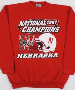 Vintage 1997 University Of Nebraska Huskers National Champs Sweatshirt, Nebraska Ncaa Football Championship Shirt