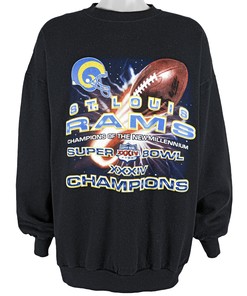 Vintage 2000 Nfl Rams Super Bowl 34Th Champions Crew Neck Sweatshirt Full Size Gifts For Fans