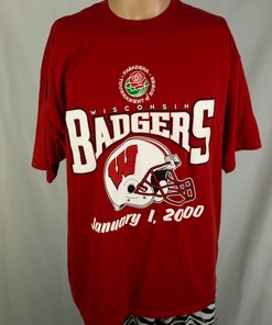 Vintage 2000 University of Wisconsin Badgers Rose Bowl Shirt - NCAA Gift for College Student
