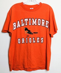 Vintage 2001 Baltimore Orioles Cal Ripken Orange Logo Y2K Mlb T-Shirt