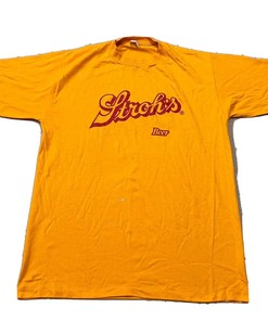 Vintage 70S 80S Stroh’S Beer T Shirt Single Stitch Promo T-Shirt Sweatshirt Pullover Hoodie Reprinted