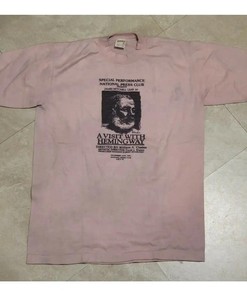 Vintage 80S A Visit With Hemingway National Press Club Single Stitch T-Shirt Sweatshirt Pullover Hoodie Reprinted