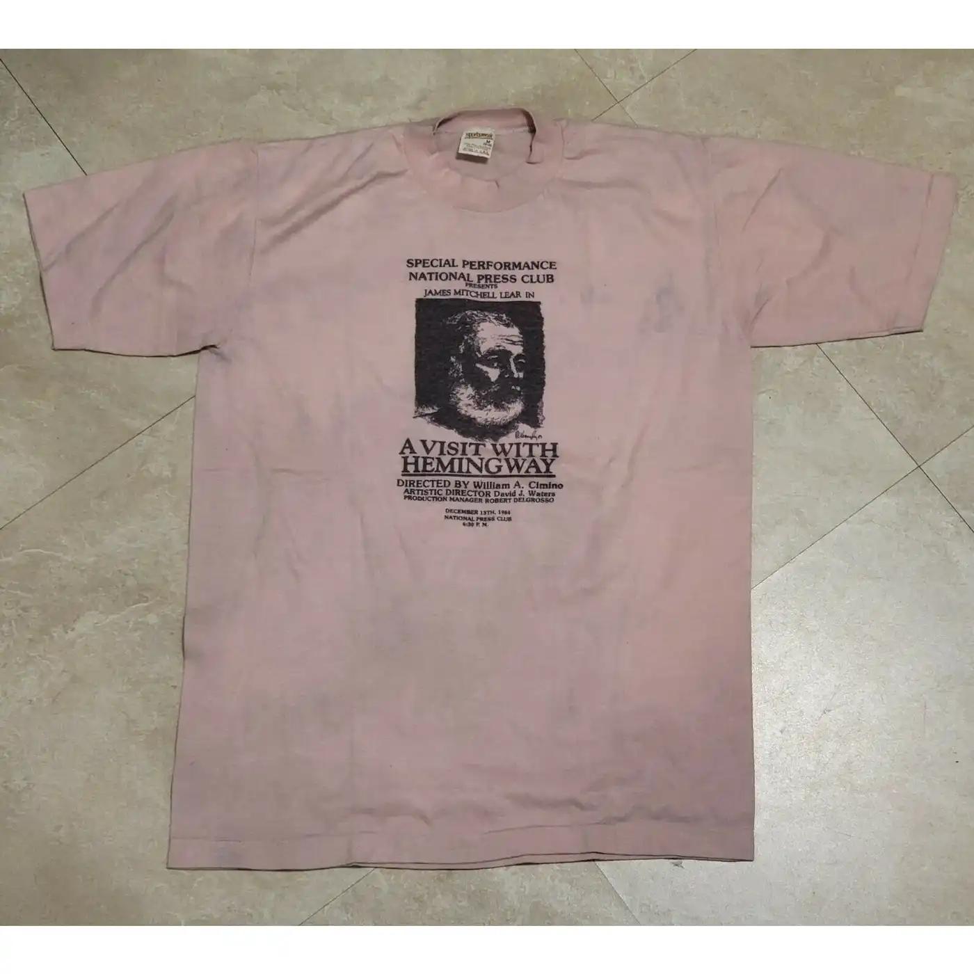 Vintage 80S A Visit With Hemingway National Press Club Single Stitch T-Shirt Sweatshirt Pullover Hoodie Reprinted