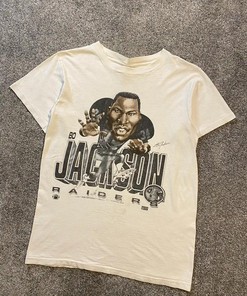 Vintage 80S Bo Jackson Caricature T-Shirt Sweatshirt Full Size Gift For Oaklands Raiders Fans