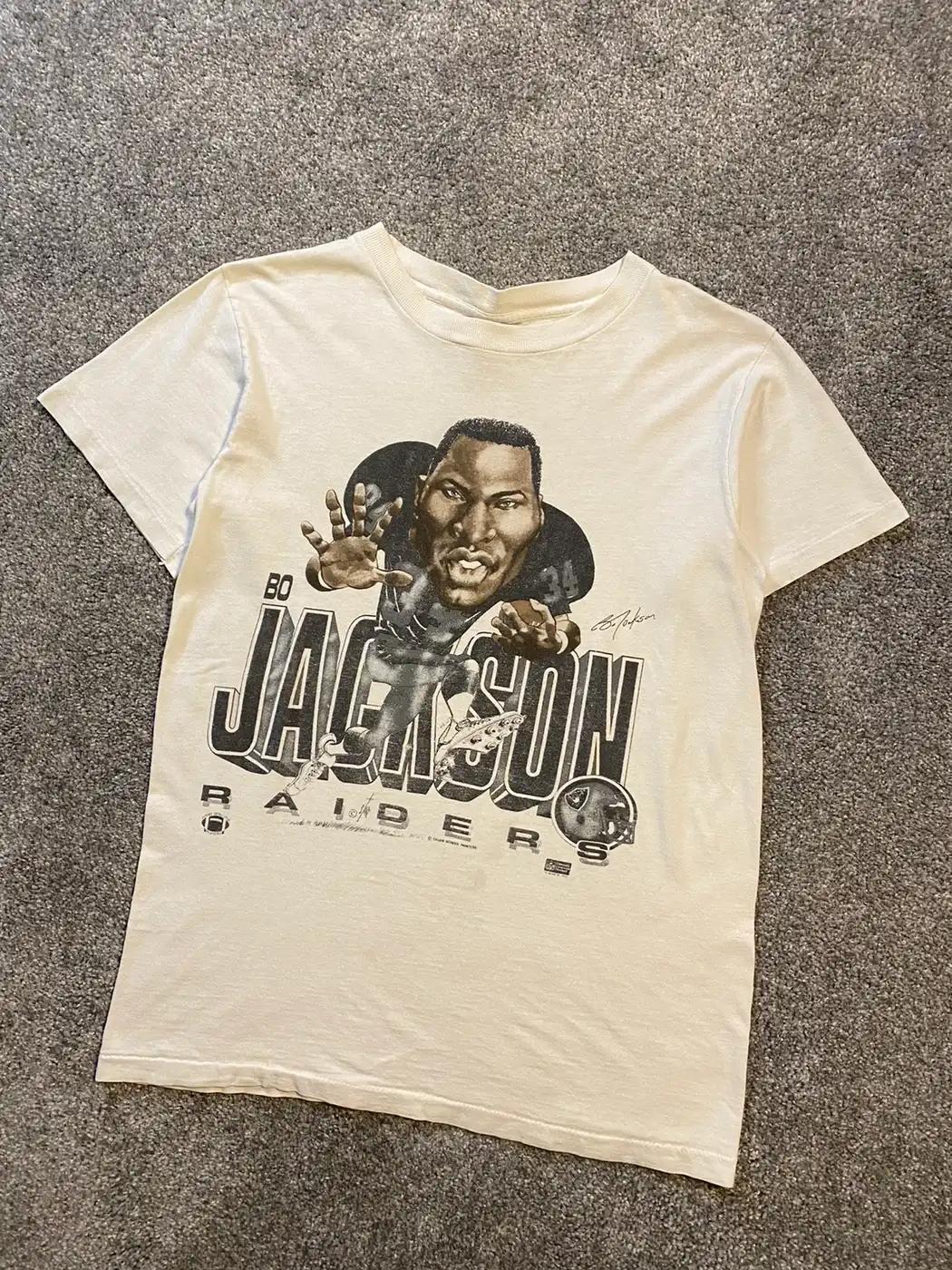 Vintage 80S Bo Jackson Caricature T-Shirt Sweatshirt Full Size Gift For Oaklands Raiders Fans