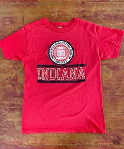 Vintage 80S Champion Brand Indiana University T-Shirt, Iu Hoosiers Shirt For Ncaa Fans