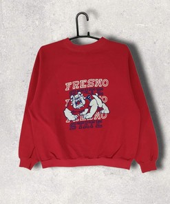 Vintage 80S Fresno State Sweatshirt Polycotton Blend Hoodie, Tee For Ncaa Fans