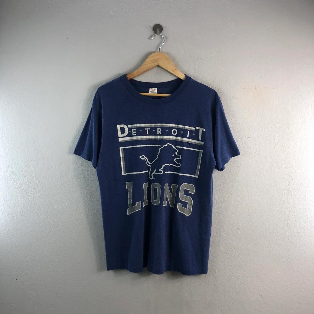 Vintage 80s Champion Detroit Lions NFL Paperthin Usa Sweatshirt T-shirt, NFL Football Teams Gifts For Fans