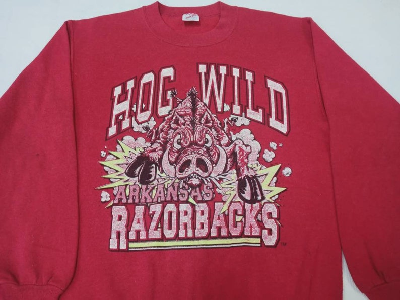 Vintage 90S Arkansas Sweatshirt Hoodie Shirt, Razorback Fan Gift - Image 3