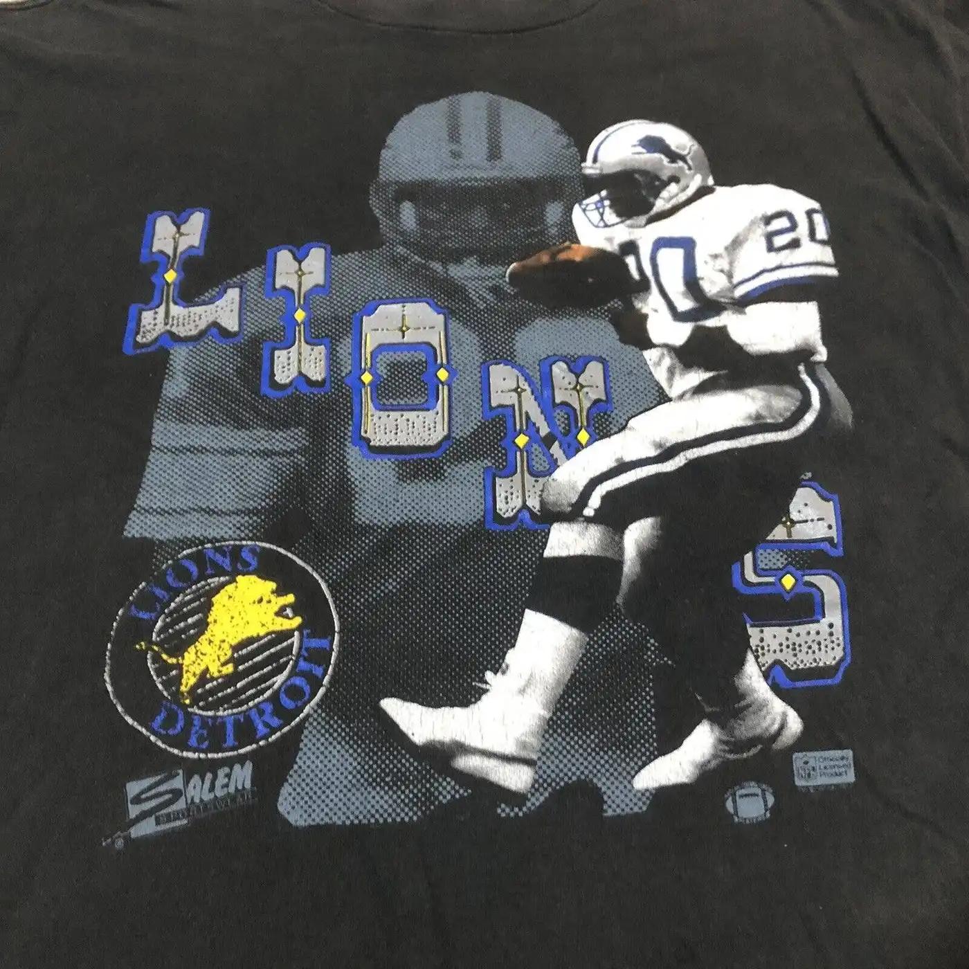 Vintage 90S Barry Sanders Detroit Lions T-Shirt Sweatshirt Pullover Hoodie - Image 2
