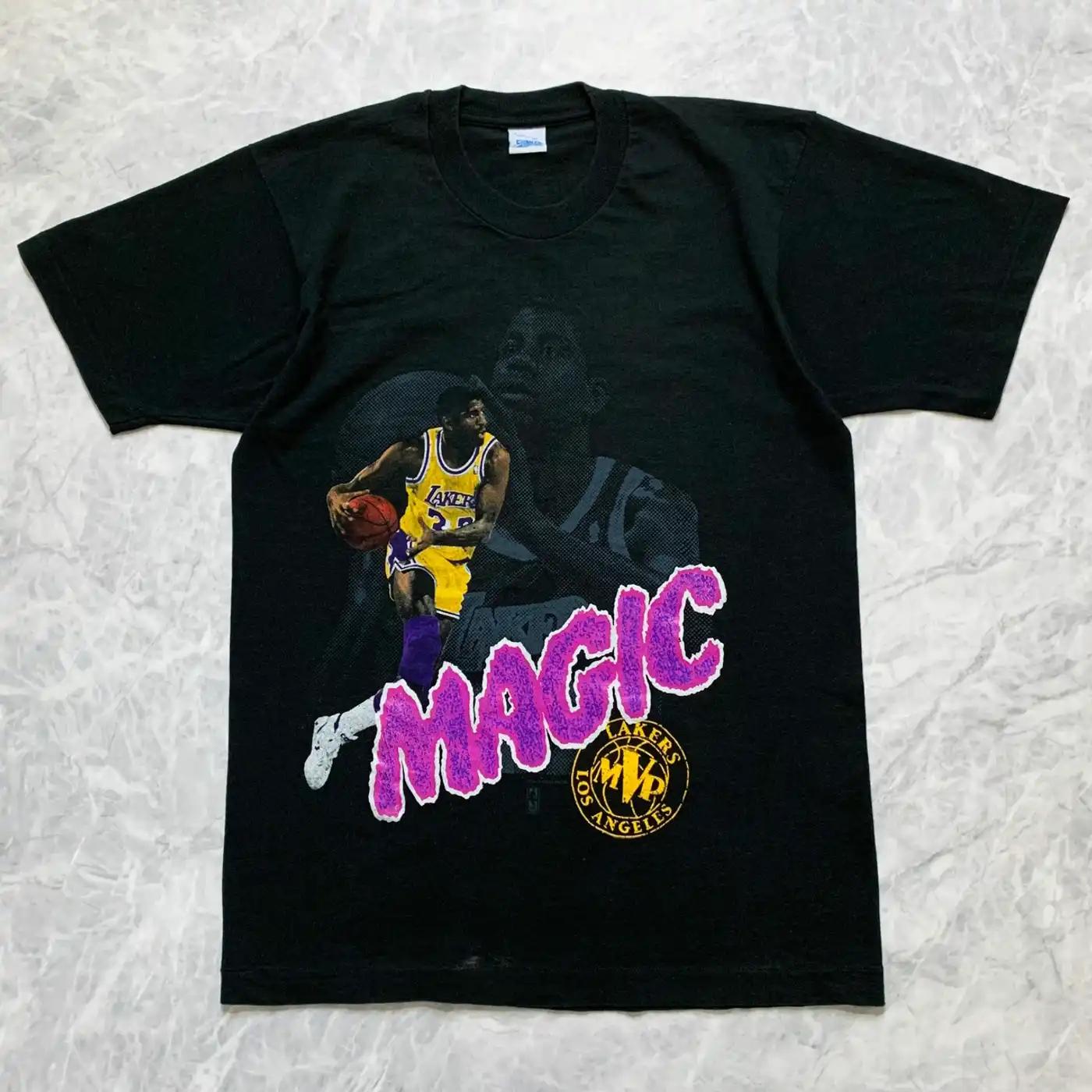 Vintage 90S Bna Magic Johnson Los Angeles Lakers T Shirt Hoodie Sweatshirt Gift For Fans