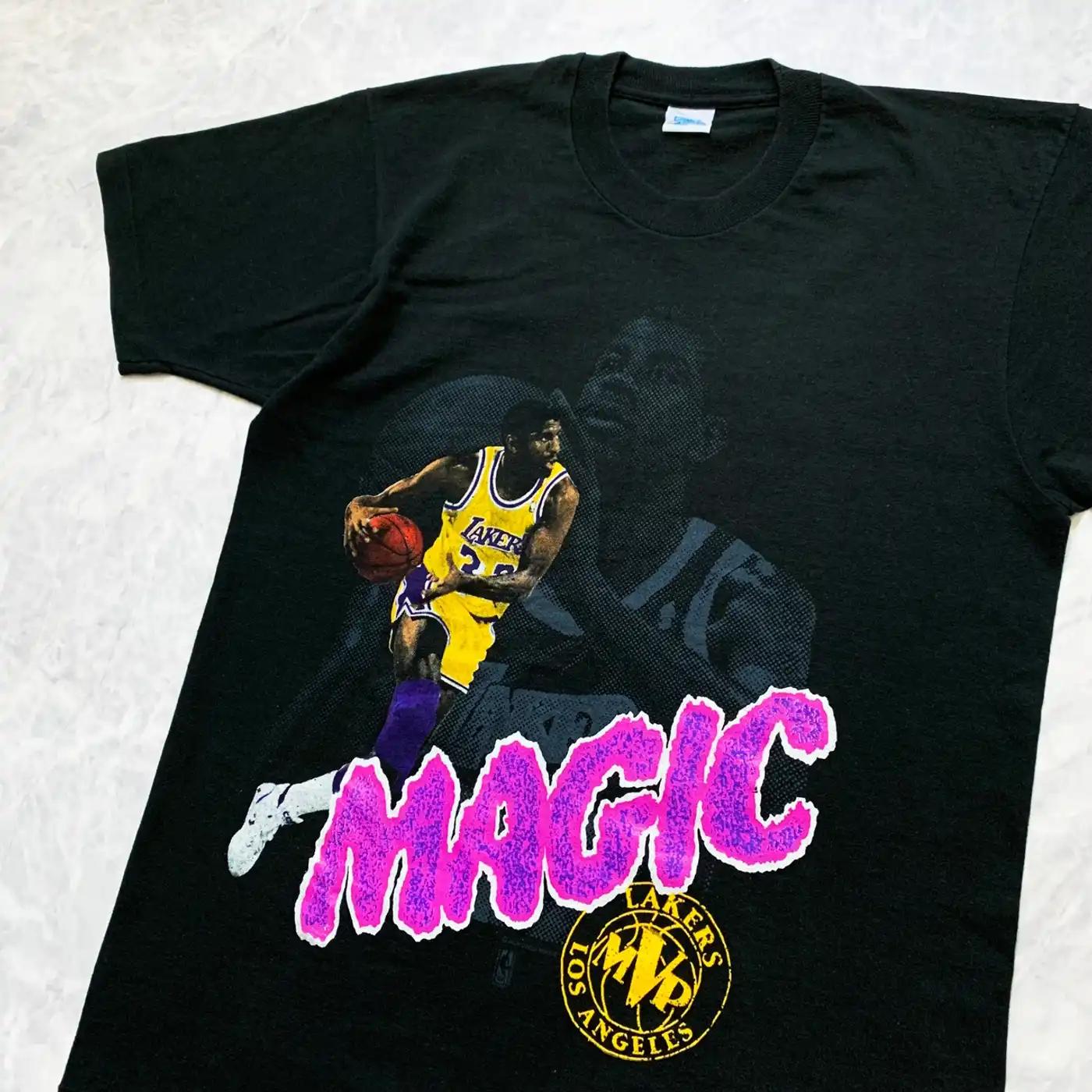 Vintage 90S Bna Magic Johnson Los Angeles Lakers T Shirt Hoodie Sweatshirt Gift For Fans - Image 2
