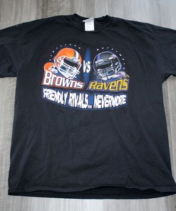 Vintage 90S Clothing Nfl Baltimore Ravens Cleveland Browns Football Puma Men T-Shirt