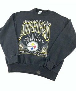 Vintage 90S Crewneck Pittsburgh Steelers 1992 Division Champs Football T Shirt Hoodie Sweatshirt Gifts For Fans