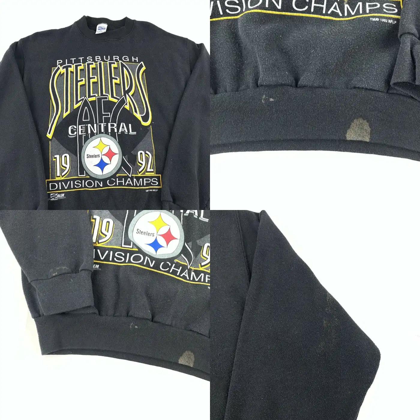 Vintage 90S Crewneck Pittsburgh Steelers 1992 Division Champs Football T Shirt Hoodie Sweatshirt Gifts For Fans - Image 2