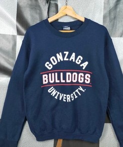Vintage 90S Gonzaga Bulldogs Sweatshirt, Gonzaga Bulldogs Hoodie Tshirt