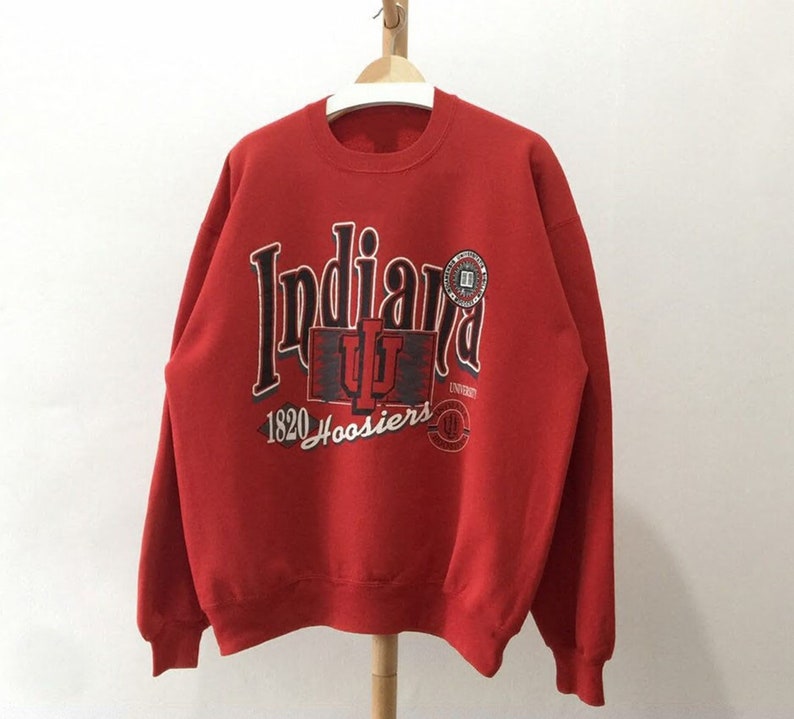 Vintage 90S Indiana Hoosiers University Crewneck Sweatshirt, Indiana Hoosiers Hoodie, Gift For Her, Gift For Him