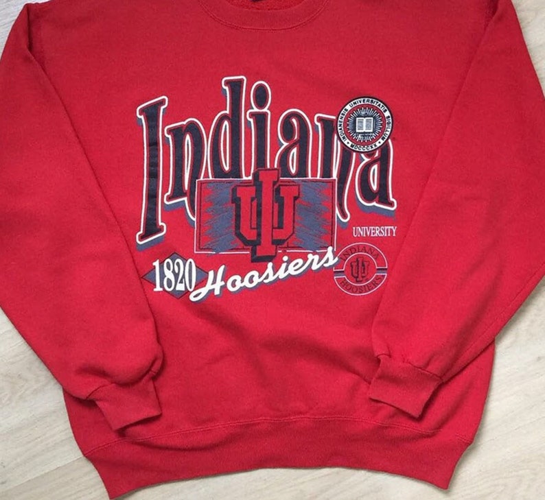 Vintage 90S Indiana Hoosiers University Crewneck Sweatshirt, Indiana Hoosiers Hoodie, Gift For Her, Gift For Him - Image 2