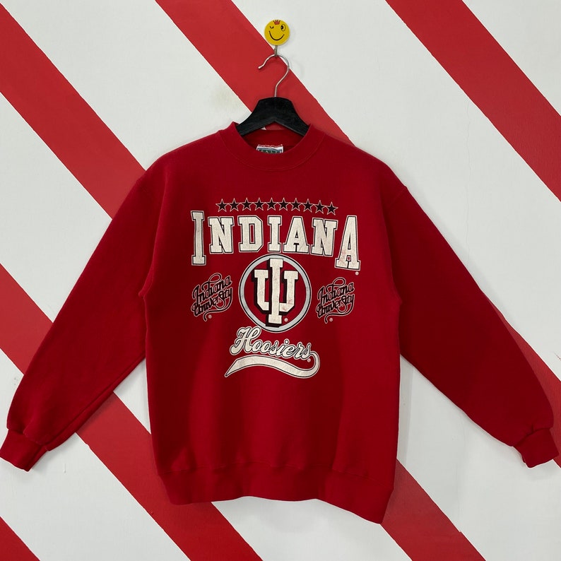 Vintage 90S Indiana University Sweatshirt Indiana Crewneck University Indiana Hoosiers Sweater Indiana Hoosiers Print
