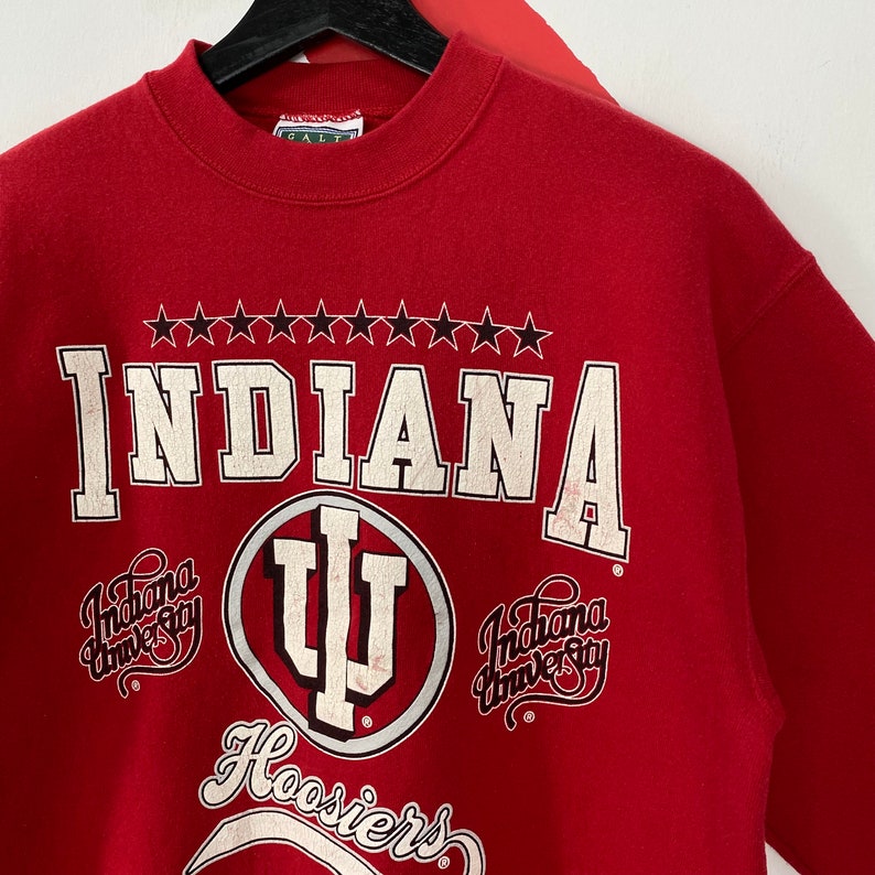 Vintage 90S Indiana University Sweatshirt Indiana Crewneck University Indiana Hoosiers Sweater Indiana Hoosiers Print - Image 2