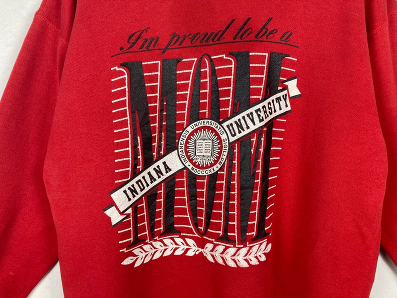 Vintage 90S Indiana University Sweatshirt Jansport Iu Indiana University Mom Pullover Crewneck - Image 2