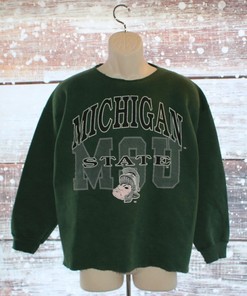 Vintage 90'S Michigan State Spartans Msu Sweatshirt, Michigan State University Spartans Hoodie, Vintage College Shirt