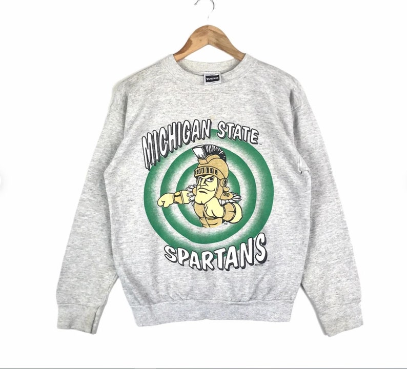 Vintage 90'S Michigan State Spartans Msu Sweatshirt, Michigan State University Spartans Shirt Or Hoodie