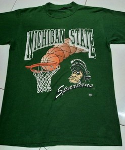 Vintage 90'S Michigan State Spartans Shirt - Classic Ncaa Apparel For Spartan Fans