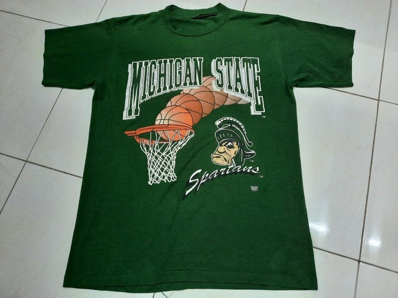 Vintage 90'S Michigan State Spartans Shirt - Classic Ncaa Apparel For Spartan Fans