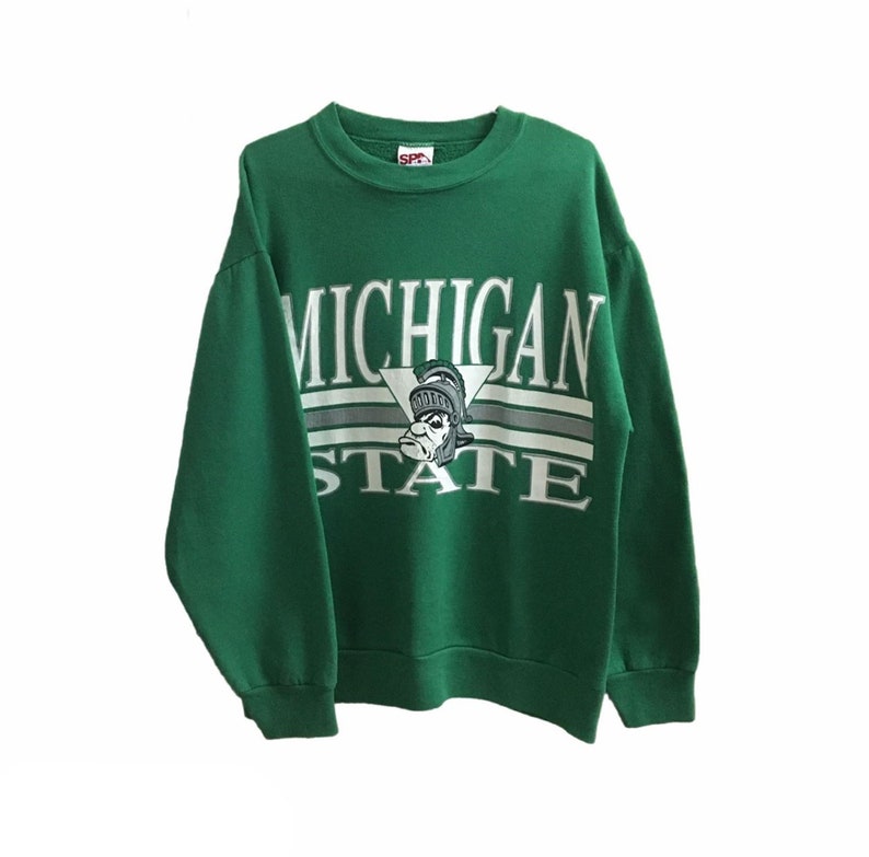 Vintage 90'S Michigan State Spartans Sweatshirt, Michigan State Football Shirt, Michigan State University Shirt