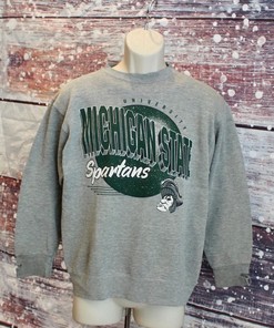Vintage 90'S Michigan State Spartans Sweatshirt, Michigan State University Spartans Shirt Or Hoodie