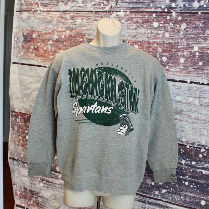 Vintage 90'S Michigan State Spartans Sweatshirt, Michigan State University Spartans Shirt Or Hoodie