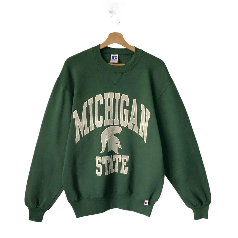 Vintage 90'S Michigan State Spartans Sweatshirt With University Logo, Michigan State University Shirt