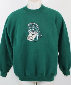 Vintage 90'S Michigan State University Spartans Sweatshirt, College Shirt For Fans