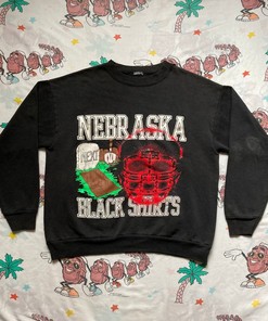Vintage 90’S Nebraska Black Shirts Sweatshirt, Huskers Football Ncaa Fans Gitfs