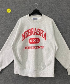 Vintage 90S Nebraska Cornhuskers Sweatshirt Nebraska Crewneck University Nebraska Sweater Print Logo Red