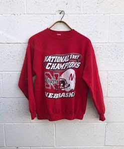 Vintage 90S Nebraska Huskers Football 1997 National Champions Sweatshirt