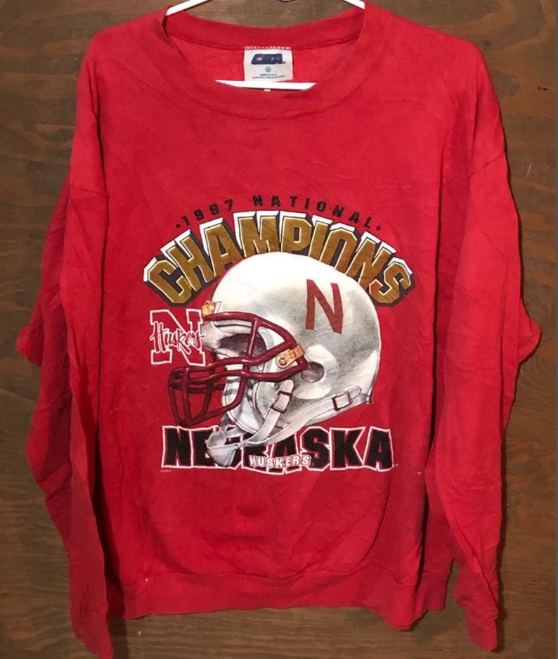 Vintage 90S Nebraska Huskers Football Sweatshirt Hoodie All Size, University Of Nebraska State Hoodie Tshirt