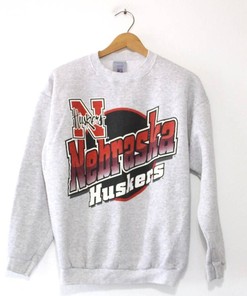 Vintage 90S Nebraska Huskers Football Sweatshirt Hoodie All Size, University Of Nebraska State Sweatshirt