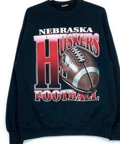 Vintage 90S Nebraska Huskers Football Sweatshirt Hoodie All Size, University Of Nebraska State Sweatshirt Hoodie