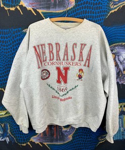 Vintage 90S Nebraska Huskers Sweatshirt Hoodie, Ncaa Gist Fans