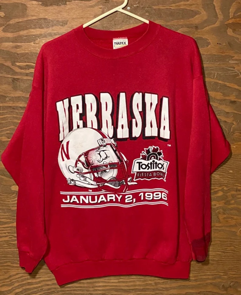 Vintage 90S Nebraska Huskers Sweatshirt, Nebraska Cornhuskers Fiesta Bowl Champion Sweatshirts
