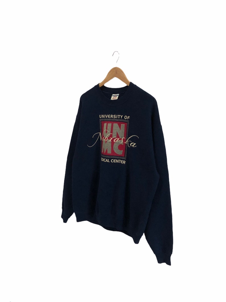Vintage 90S Nebraska University Sweatshirt Nevraska University Crewneck Nebraska University Sweater - Image 2