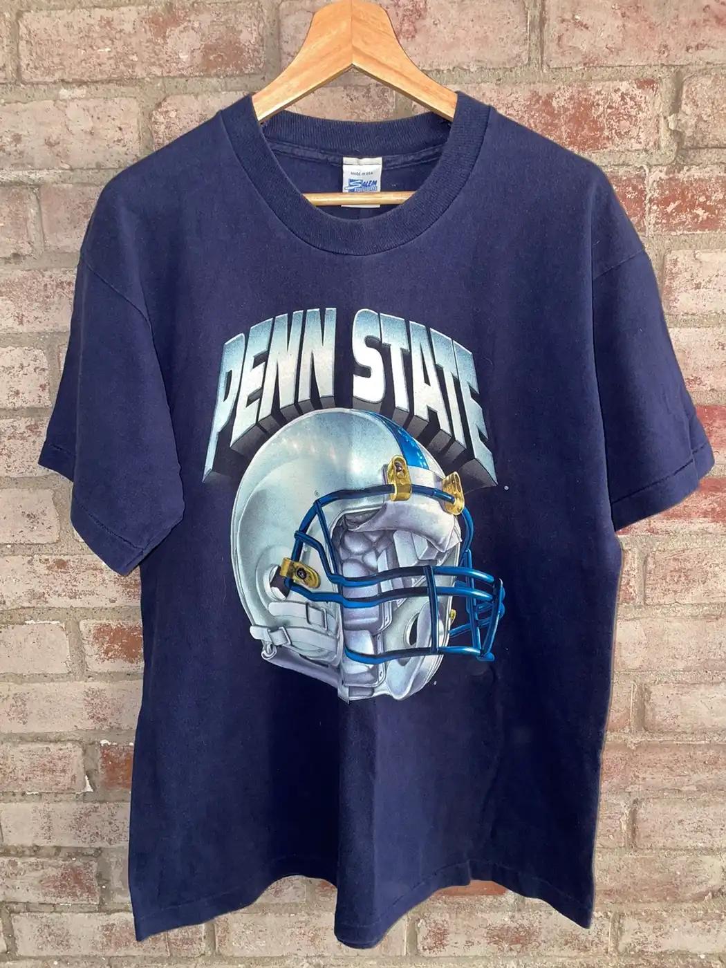Vintage 90S Penn State Nittany Lions Helmet T-Shirt Sweatshirt Pullover Hoodie Reprinted Gift For Ncaa Fans