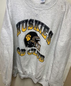 Vintage 90S Russell Athletic Sweatshirt Huskies Qb Club Football Reprinted, Ncaa Washington Shirts