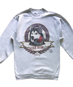Vintage 90S Sportswear University Of Washington Rose Bowl Tournament Bigprint Crewneck Sweatshirt
