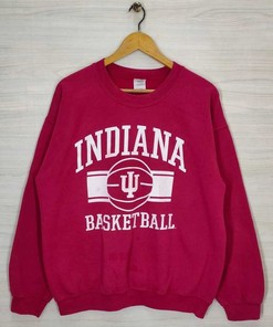 Vintage 90’S University Of Indiana Hoosiers Gray Sweatshirt, Hoosiers Basketball Hoodie